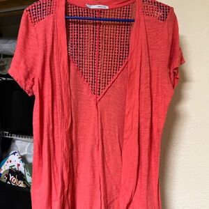 Maurices vibrant‎ Pink/peach cardigan Short Sleeve size medium